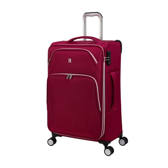 it luggage Expectant 28" Softside Checked 8 Wheel Expandable Spinner, Red - Picture 2 of 7